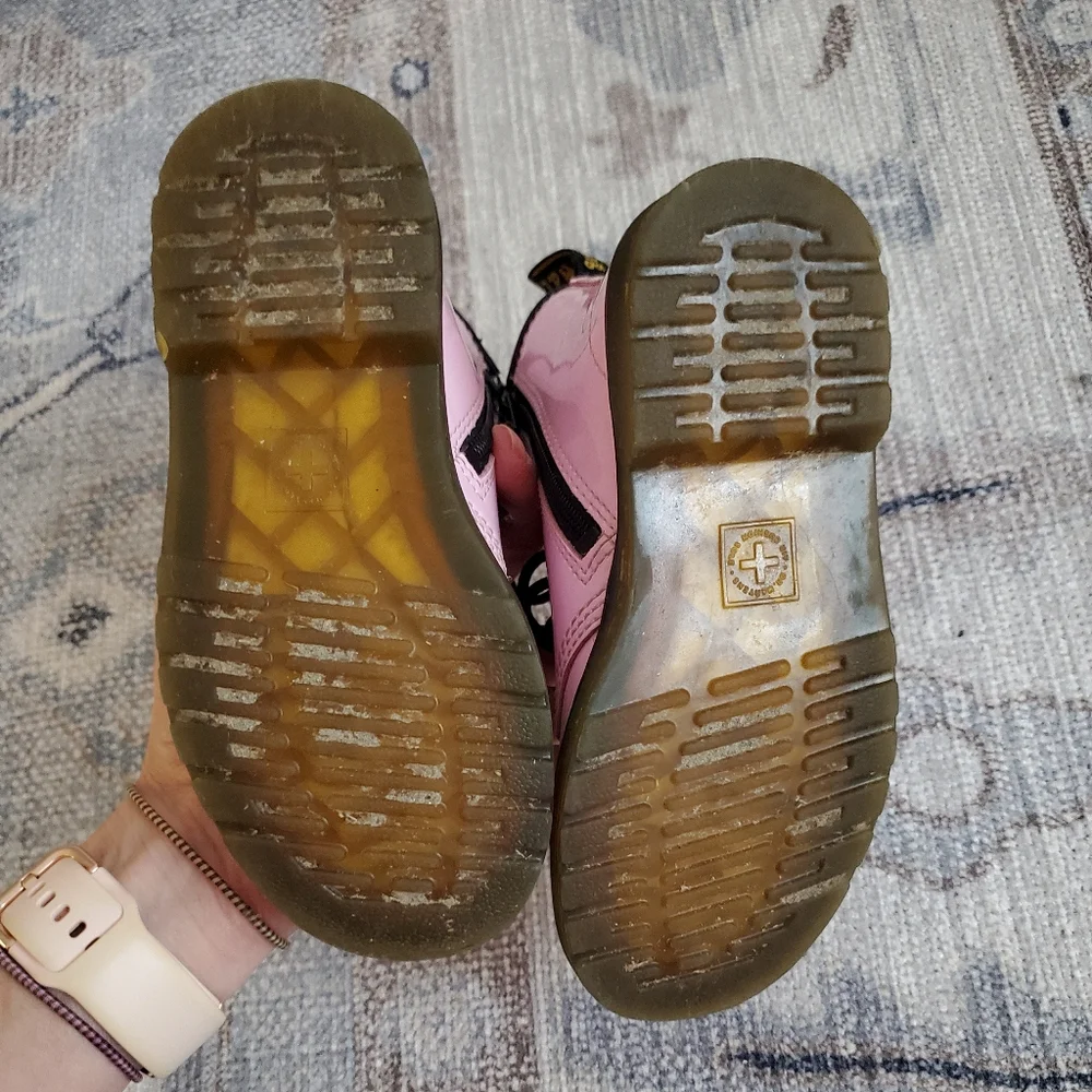 Dr. Martens Kids Pink Patent Leather Boots sz10